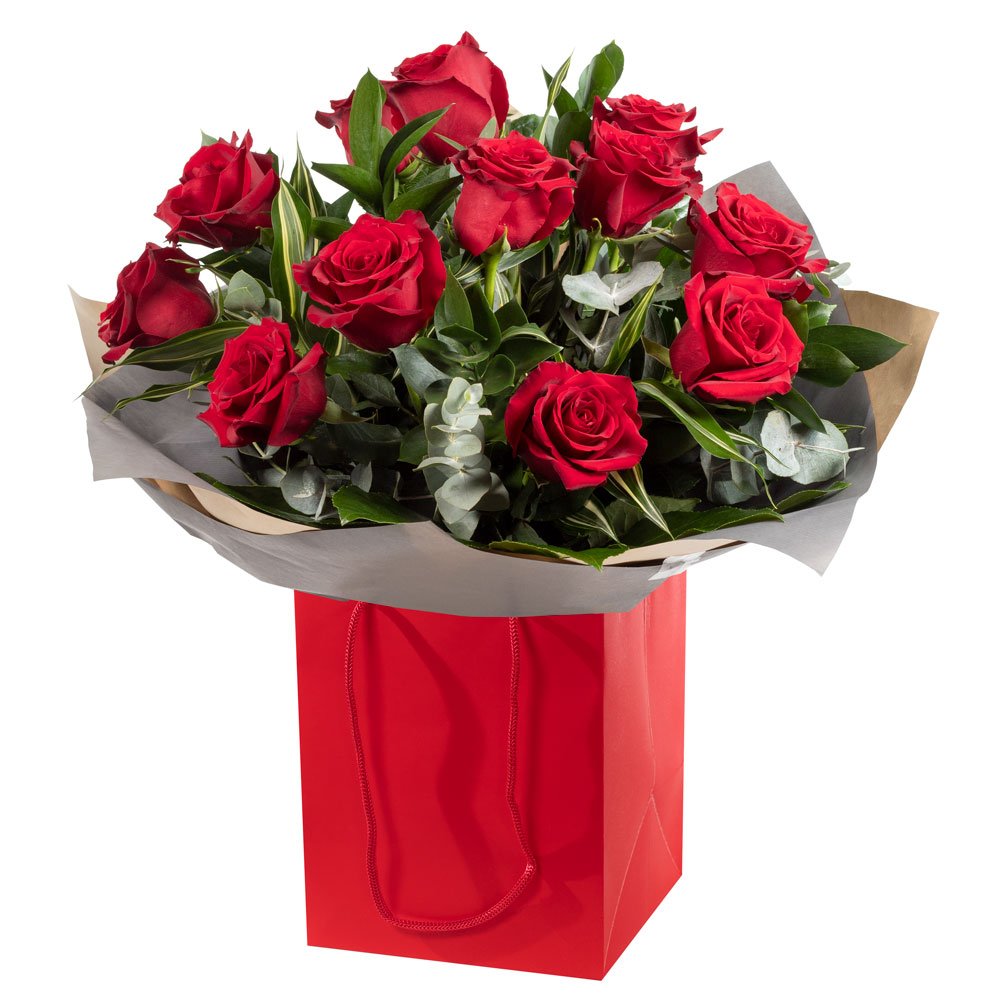 12 Red Roses - Same Day Flower Delivery in Birmingham by Buttercups & Daisies