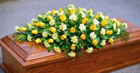Rose & Carnation Coffin Spray (Yellow) - Same Day Flower Delivery in Birmingham by Buttercups & Daisies