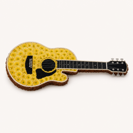Yellow Acoustic Guitar Tribute - Same Day Flower Delivery in Birmingham by Buttercups & Daisies