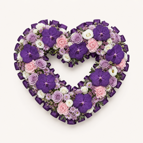 Purple Open Heart - Same Day Flower Delivery in Birmingham by Buttercups & Daisies
