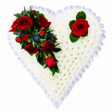 Red Rose & Thistle Heart Tribute - Same Day Flower Delivery in Birmingham by Buttercups & Daisies