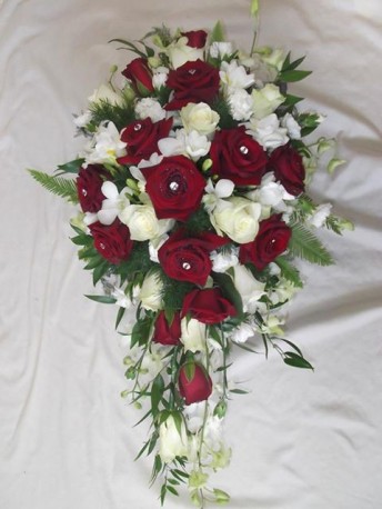 Rose & Orchid Shower Bridal Bouquet - Same Day Flower Delivery in Birmingham by Buttercups & Daisies