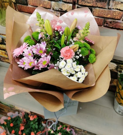 Pink mix Handtied - Same Day Flower Delivery in Birmingham by Buttercups & Daisies