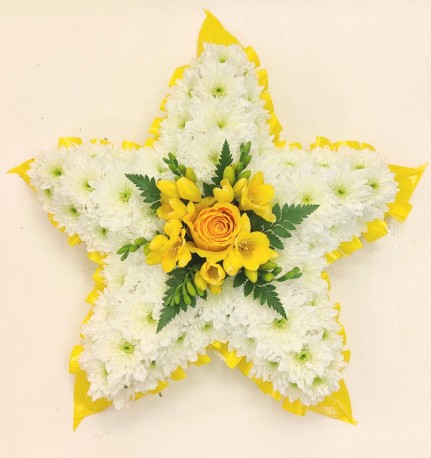 5 pointed star funeral tribute - Same Day Flower Delivery in Birmingham by Buttercups & Daisies