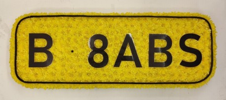 Rear Number plate funeral tribute - Same Day Flower Delivery in Birmingham by Buttercups & Daisies