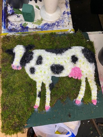 Floral Cow Tribute - Same Day Flower Delivery in Birmingham by Buttercups & Daisies