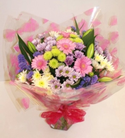 Hand Tied Bouquet - Pink - Same Day Flower Delivery in Birmingham by Buttercups & Daisies