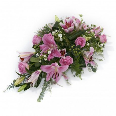 Pink Single Ended Spray - Same Day Flower Delivery in Birmingham by Buttercups & Daisies
